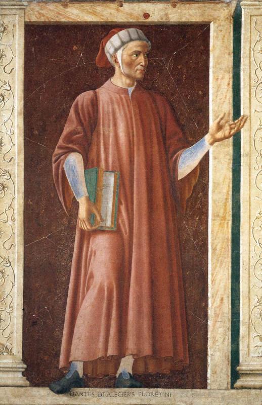 Andrea del Castagno Famous Persons: Dante Allighieri Spain oil painting art